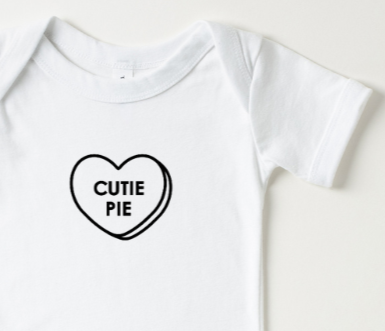 'Cutie Pie' Valentines Day Onesie