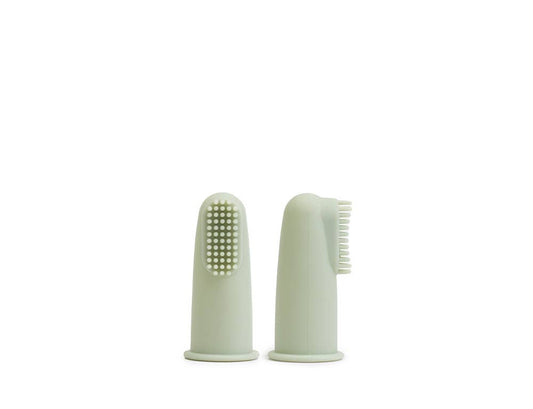 Silicone Finger Toothbrush & Case - Sage