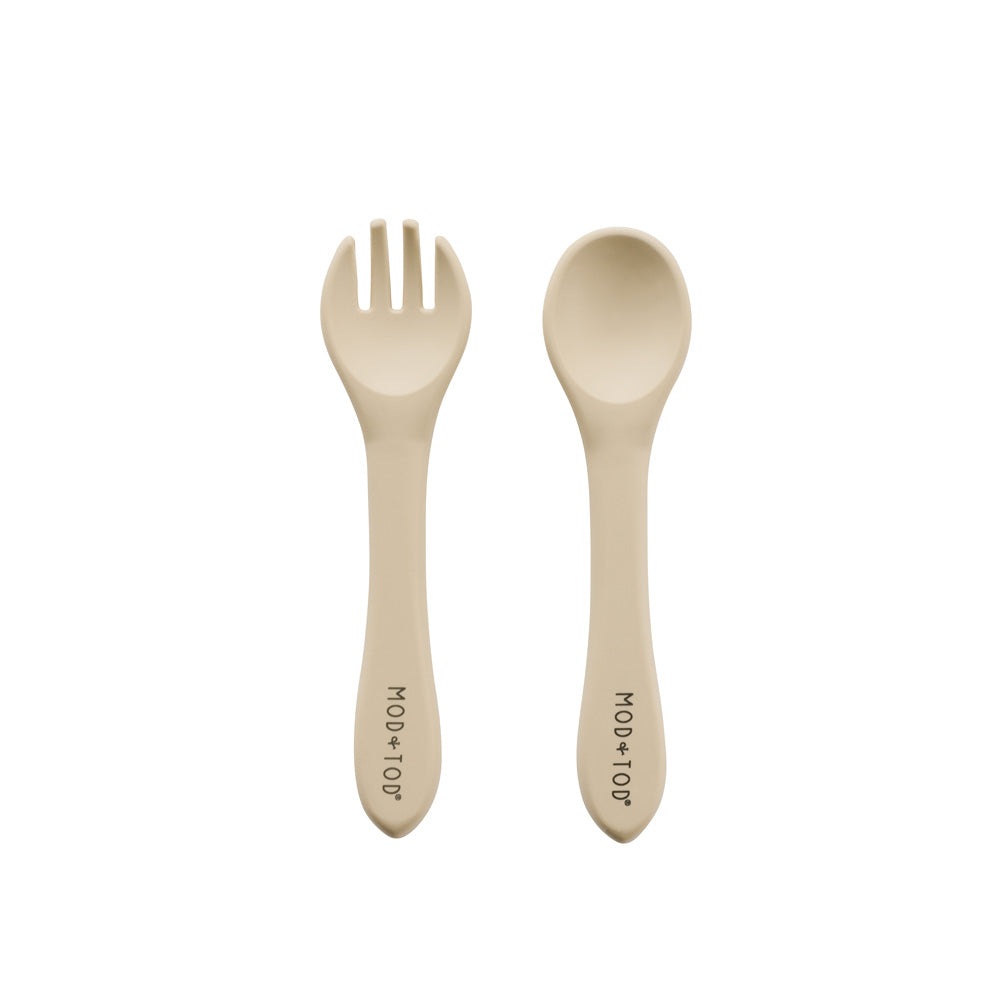 Toddler Silicone Cutlery Set - Ivory
